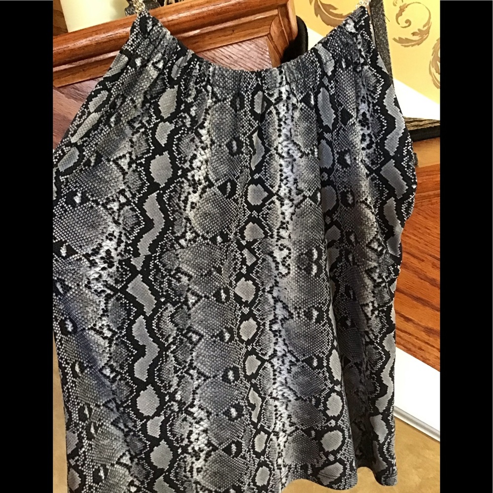 Michael Kors Snake Print Chain Strap Tank Style Top Size SP